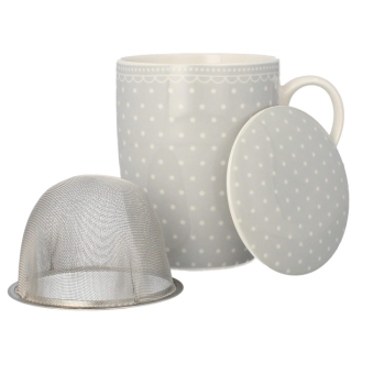 Kubek porcelanowy z metalowym zaparzaczem 350 ml