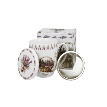 KUBEK Z ZAPARZACZEM Kosze Kwiatów LAWENDA